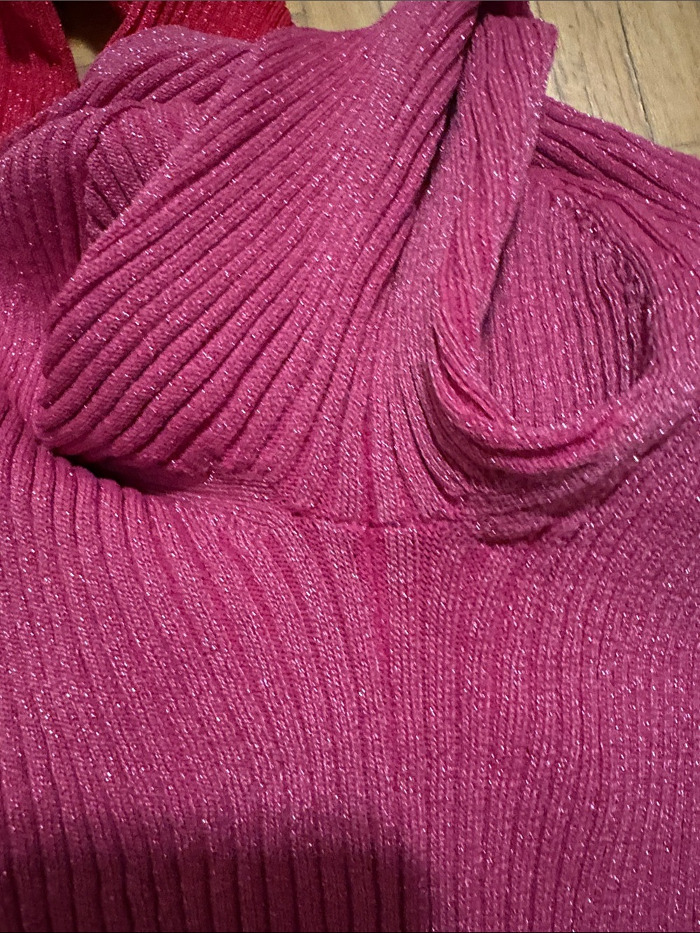 Staud Two-Tone Pink & Fuchsia Long Button-Front Knit Dress - Picture 7 of 13